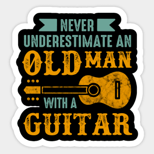 Old man with a guitar Sticker